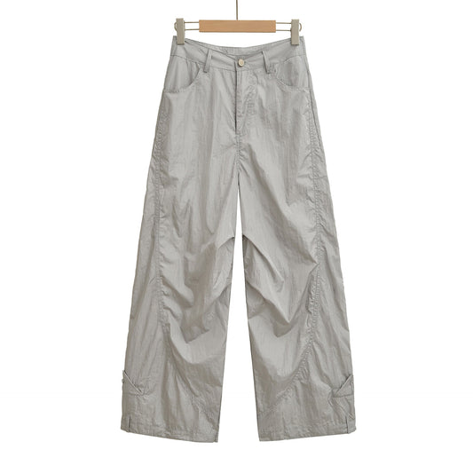 Splicing loose wide leg straight leg pants for women's quick drying jazz dance casual pants