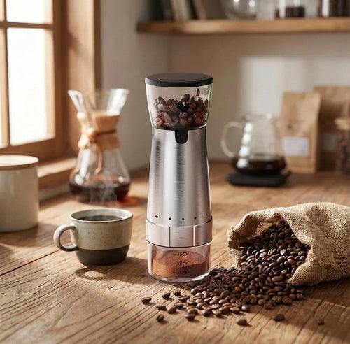 Portable cordless electric coffee grinder